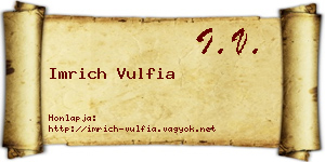Imrich Vulfia névjegykártya